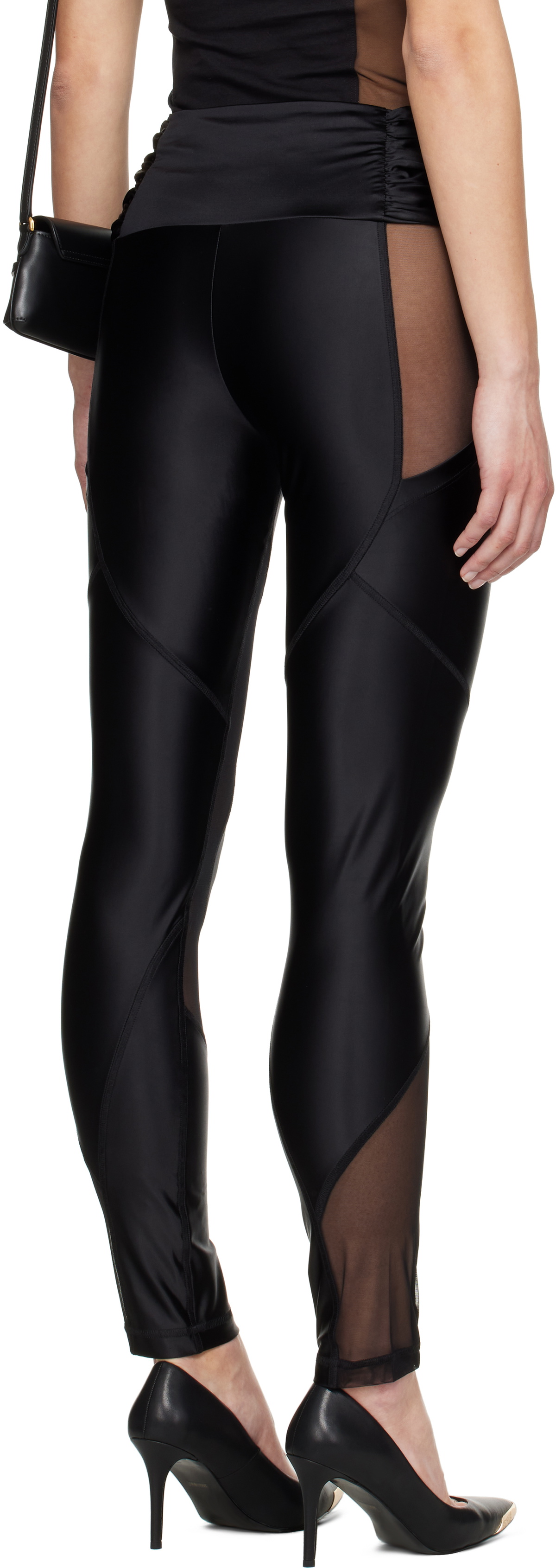 Versace Jeans Couture Black V-Emblem Leggings