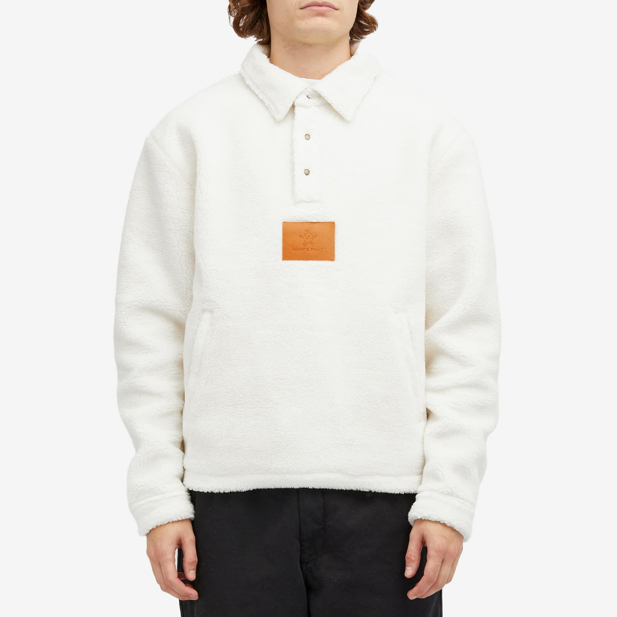 Bram's Fruit Men's Pullover Fleece Sweatshirt in White