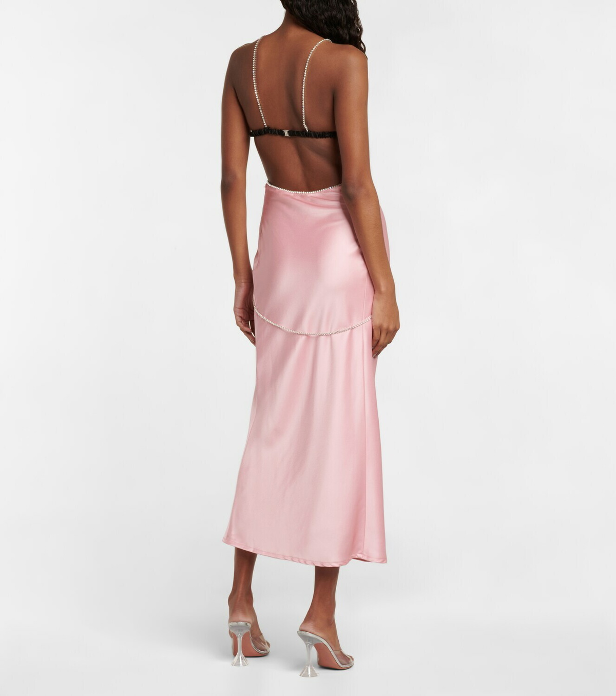 Dodo Bar Or Beatrice embellished silk satin dress