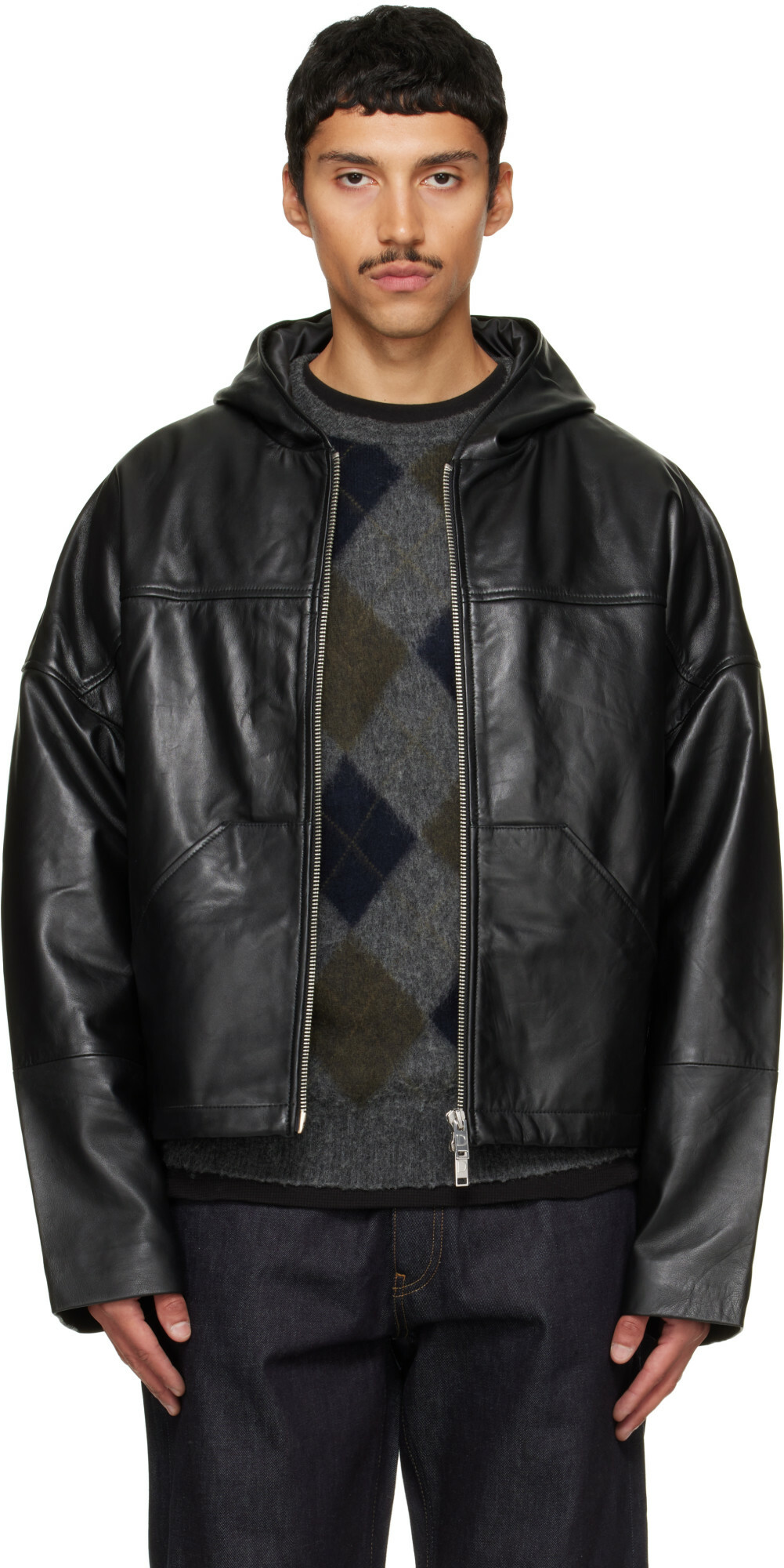 Deadwood Black Hector Leather Hoodie