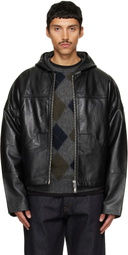 Deadwood Black Hector Leather Hoodie