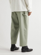 Loewe - Straight-Leg Cotton-Gabardine Trousers - Green