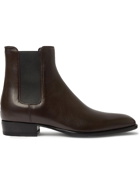 SAINT LAURENT - Wyatt Leather Chelsea Boots - Brown