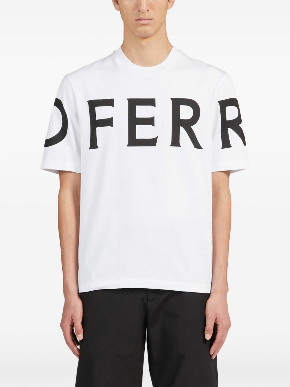 Tシャツ・カットソー SALVATORE FERRAGAMO White Cotton T-Shirt Ferragamo White Logo-Print Cotton T-Shirt Salvatore Ferragamo