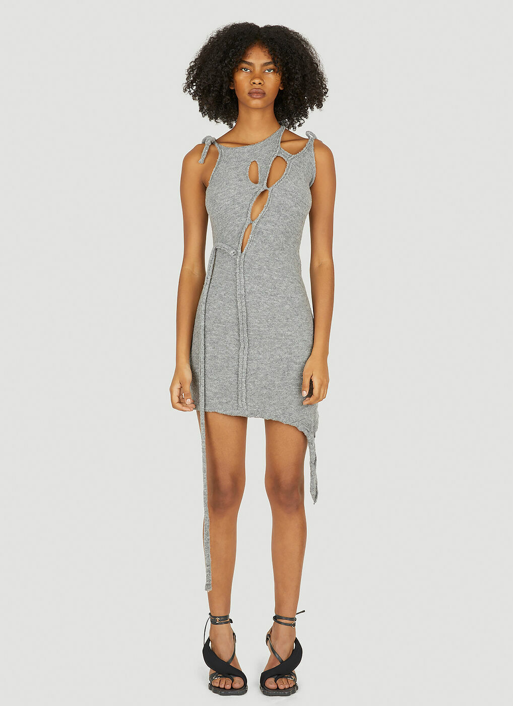 Bouclé Knit Dress in Grey Ottolinger