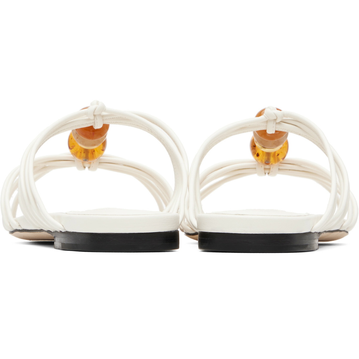 Jimmy Choo White Lova Mule Flat Sandals