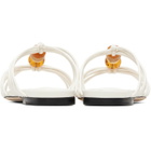 Jimmy Choo White Lova Mule Flat Sandals