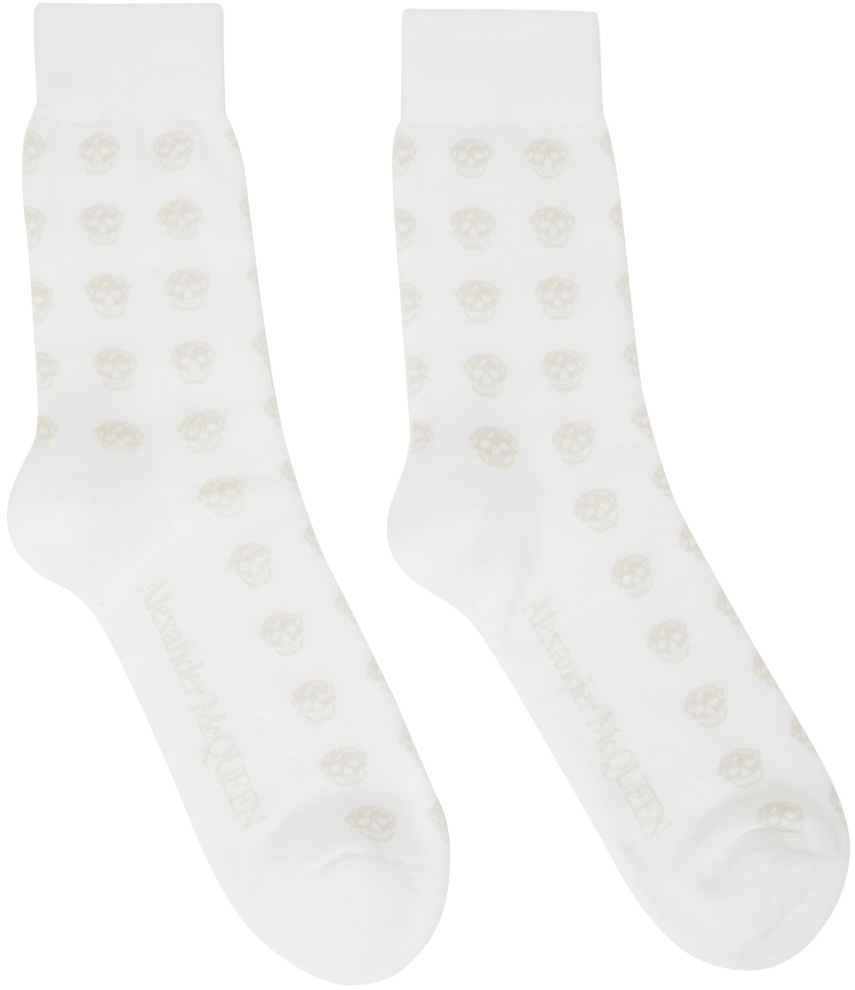 【送料&関税込】Alexander McQueen Short Skull Sock 🆕️ Auth ALEXANDER MCQUEEN Gray SKULL Logo 100% COTTON