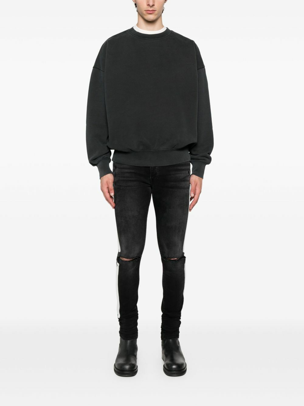 Purple Brand Crew-Neck Fleece Sweatshirt