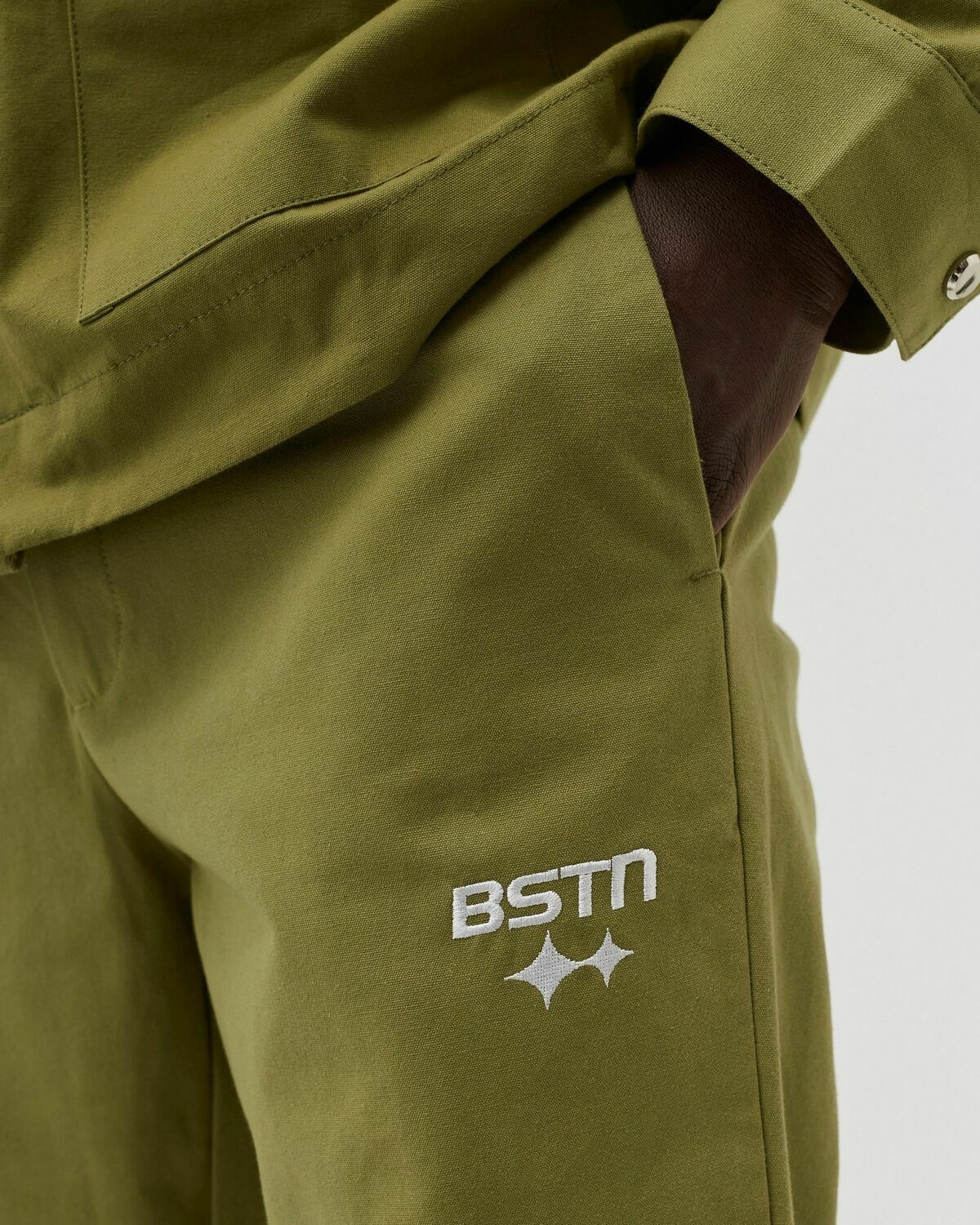 Bstn Brand Workwear Warm Up Pants Green - Mens - Casual Pants