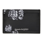 Alexander McQueen Black Roses and Skull Card Holder