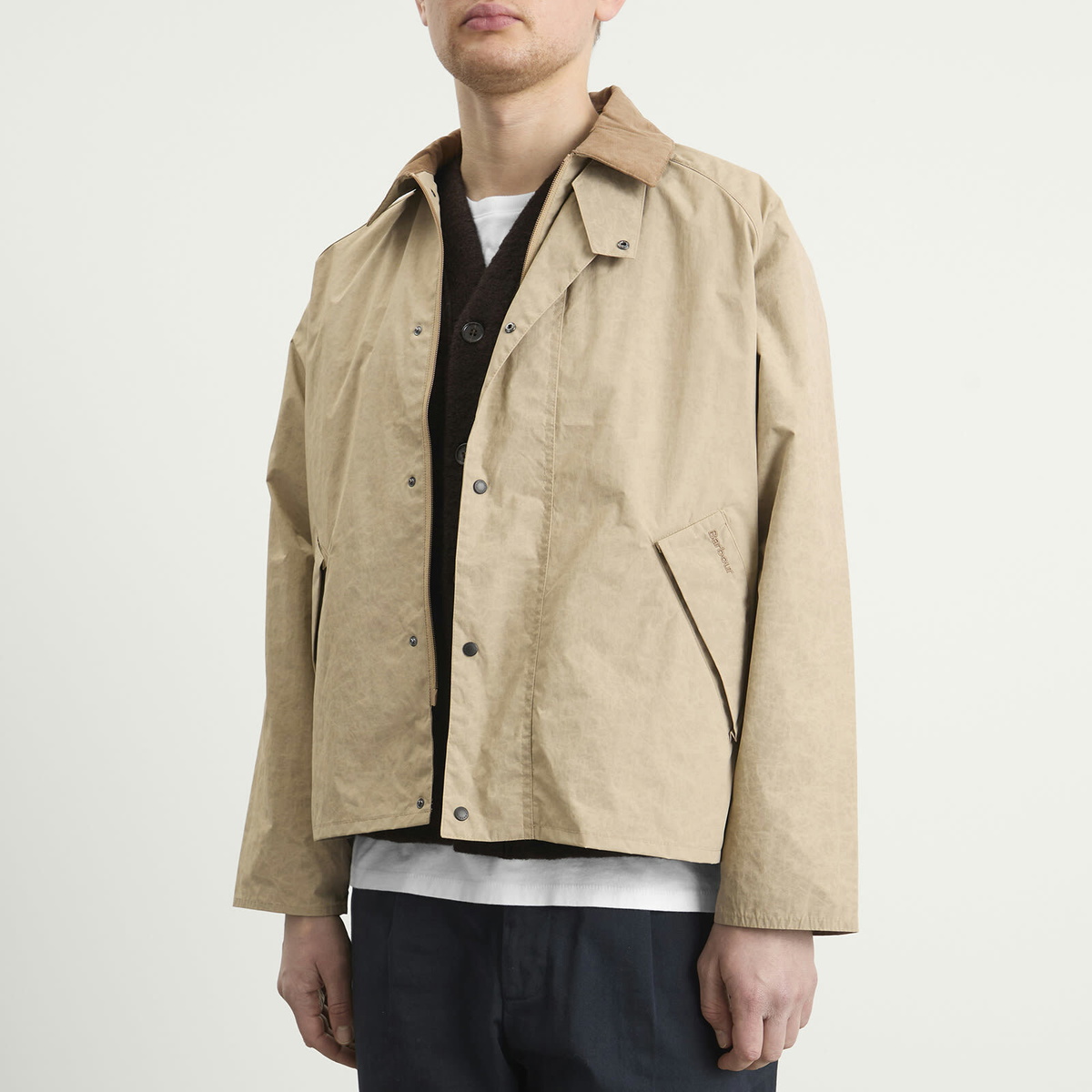 Barbour Men's Ripstop Transport Showerproof Jacket in Stone Barbour