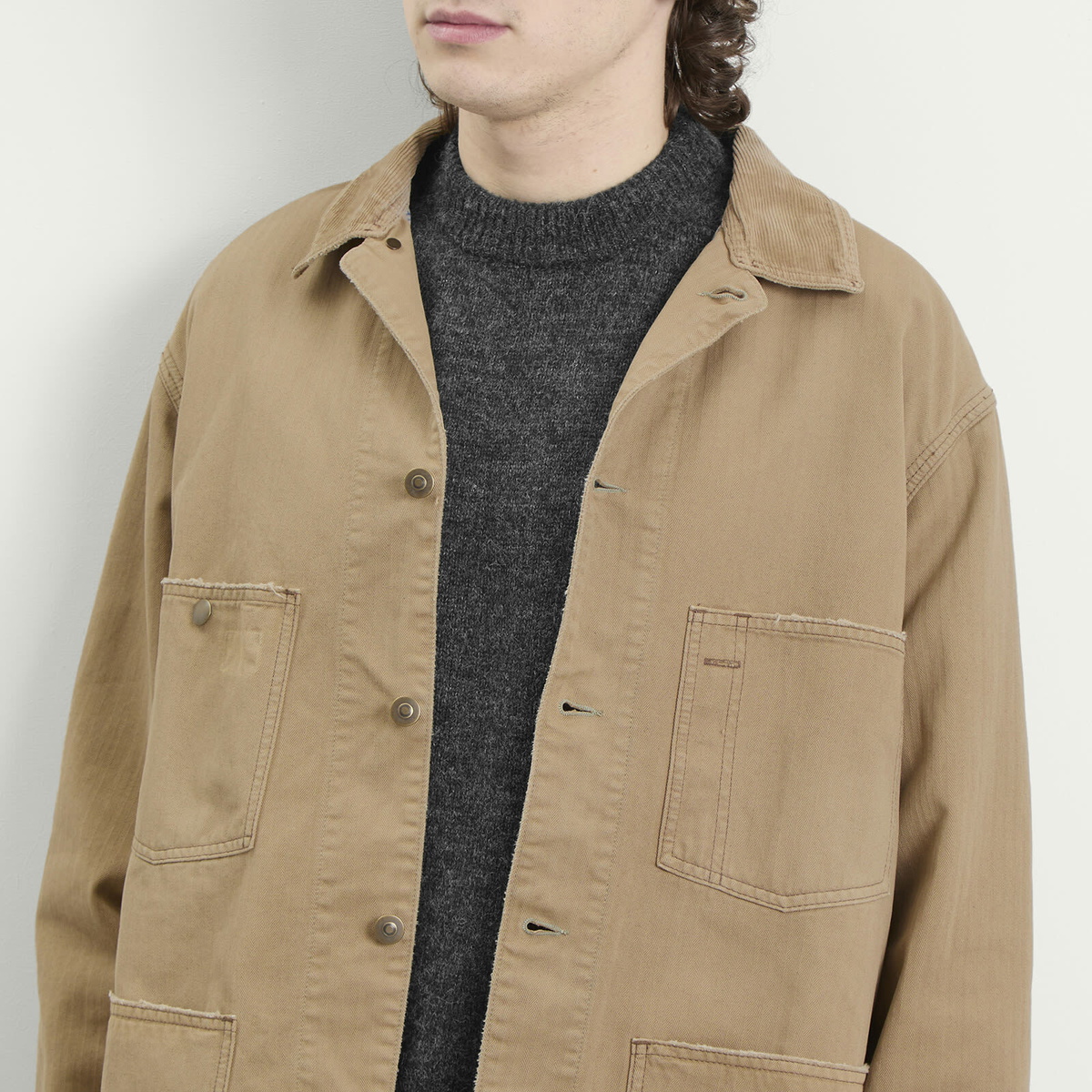 Maison Margiela Men's Stone Wash Jacket in Stone Washed Beige