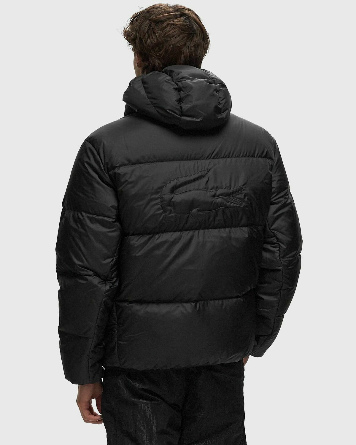 Lacoste Short Water Repellent Hooded Puffed Jacket Black Down & Puffer Jackets