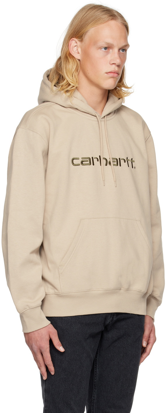 Carhartt Work In Progress Beige Embroidered Hoodie Carhartt WIP