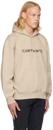 Carhartt Work In Progress Beige Embroidered Hoodie