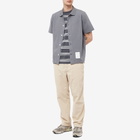 Albam Men's Fine Stripe T-Shirt in Charcoal/Off-White