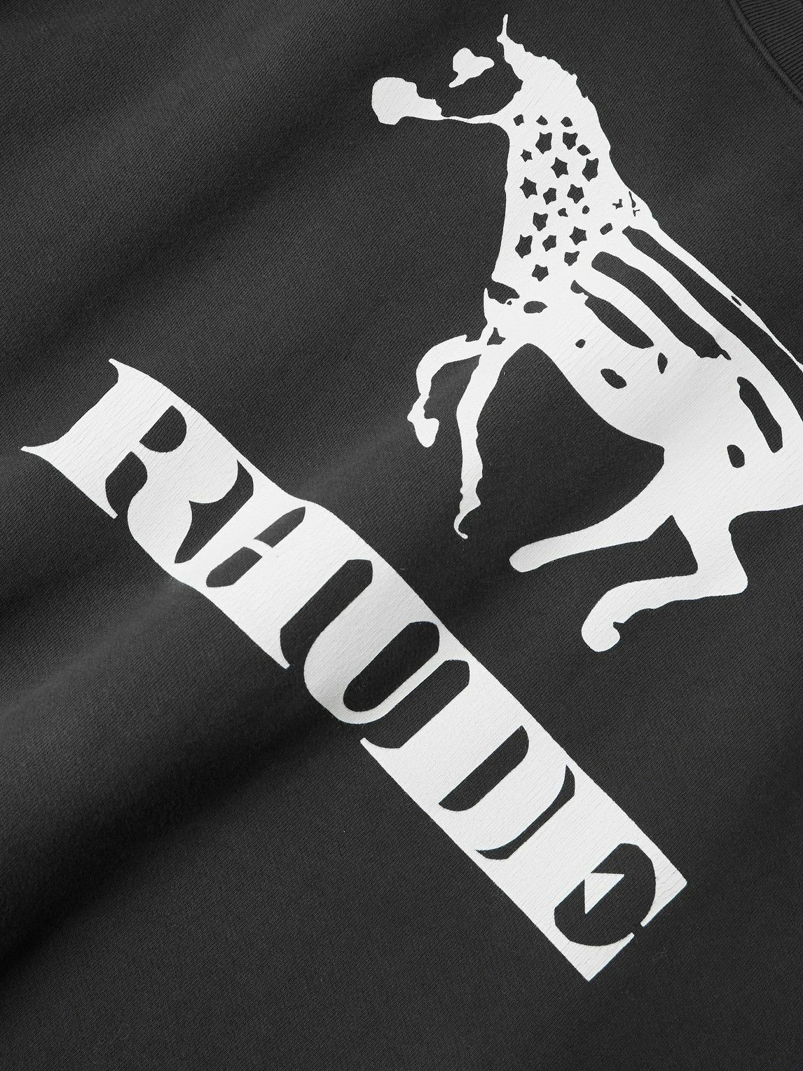 Rhude - Dinero Logo-Print Cotton-Jersey Sweatshirt - Black