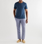 Onia - Chad Striped Linen-Blend T-Shirt - Blue