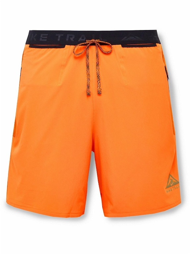Photo: Nike Running - Trail Second Sunrise Straight-Leg Ripstop-Panelled Dri-FIT Shorts - Orange