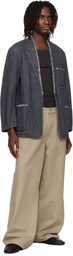 YOKE Gray Denim Cut-Off Blazer