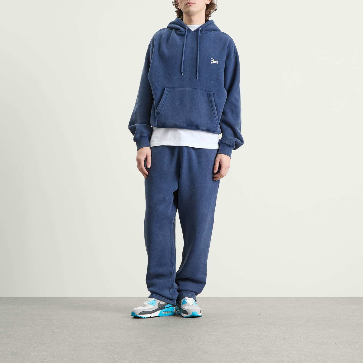 Patta Men's Classic Acid Washed Hoodie in Blue