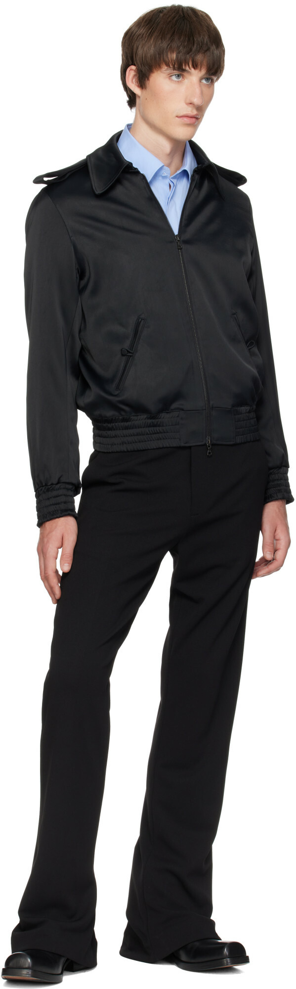 AARON ESH Black Puddle Trousers