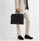 Mismo - Leather-Trimmed Nylon Briefcase - Blue