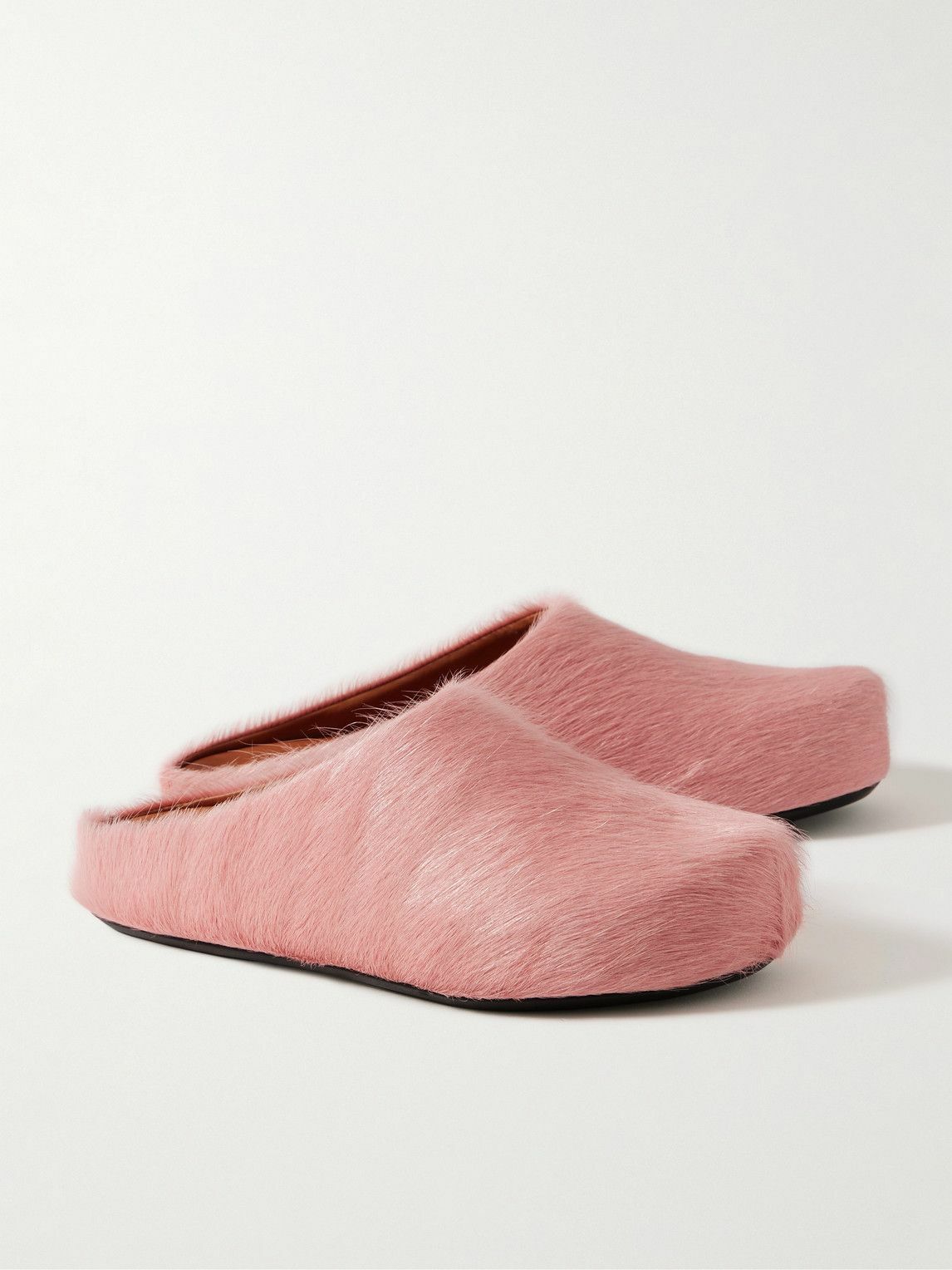 サンダル Marni Fuchsia Calf Hair Fussbett Slippers Marni - Fussbett Calf Hair Slippers - Pink Marni