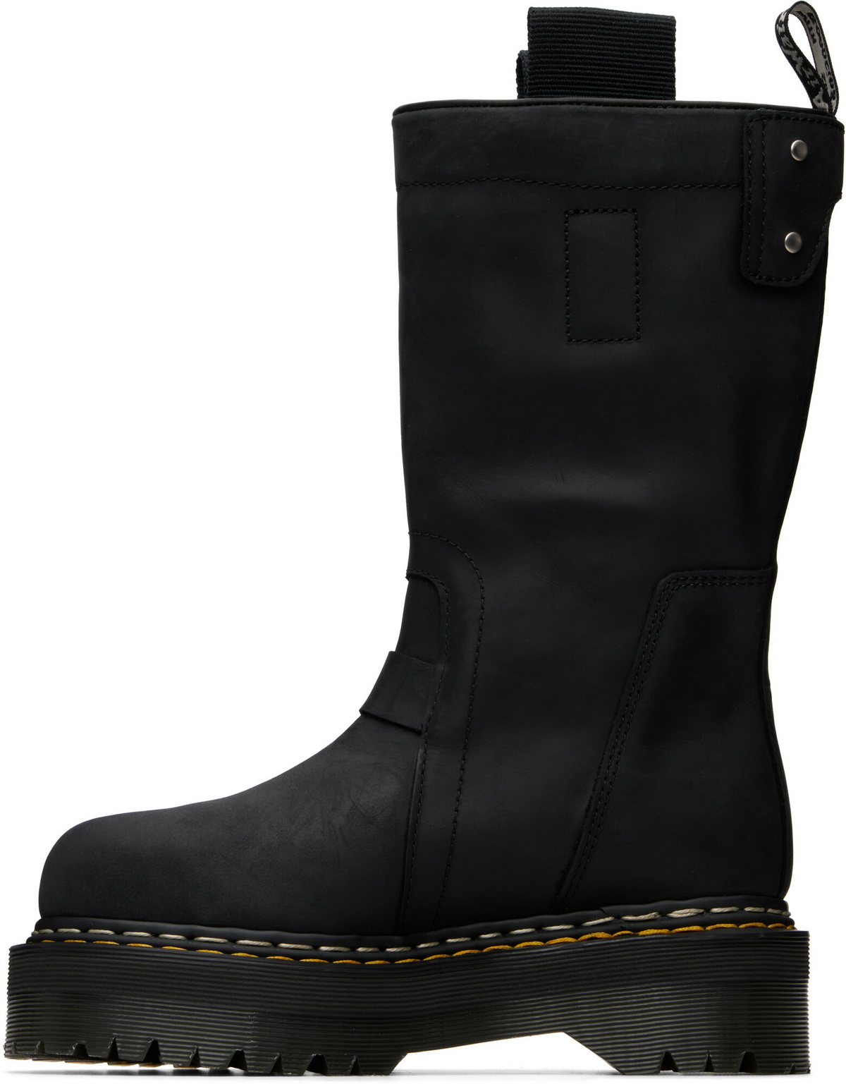 Rick Owens Black Dr. Martens Edition Quad Sole Pull On Boots