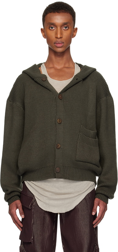 Photo: Isa Boulder SSENSE Exclusive Green Stripe Vector Hoodie