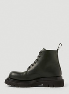 Lug Lace-Up Ankle Boots in Dark Green