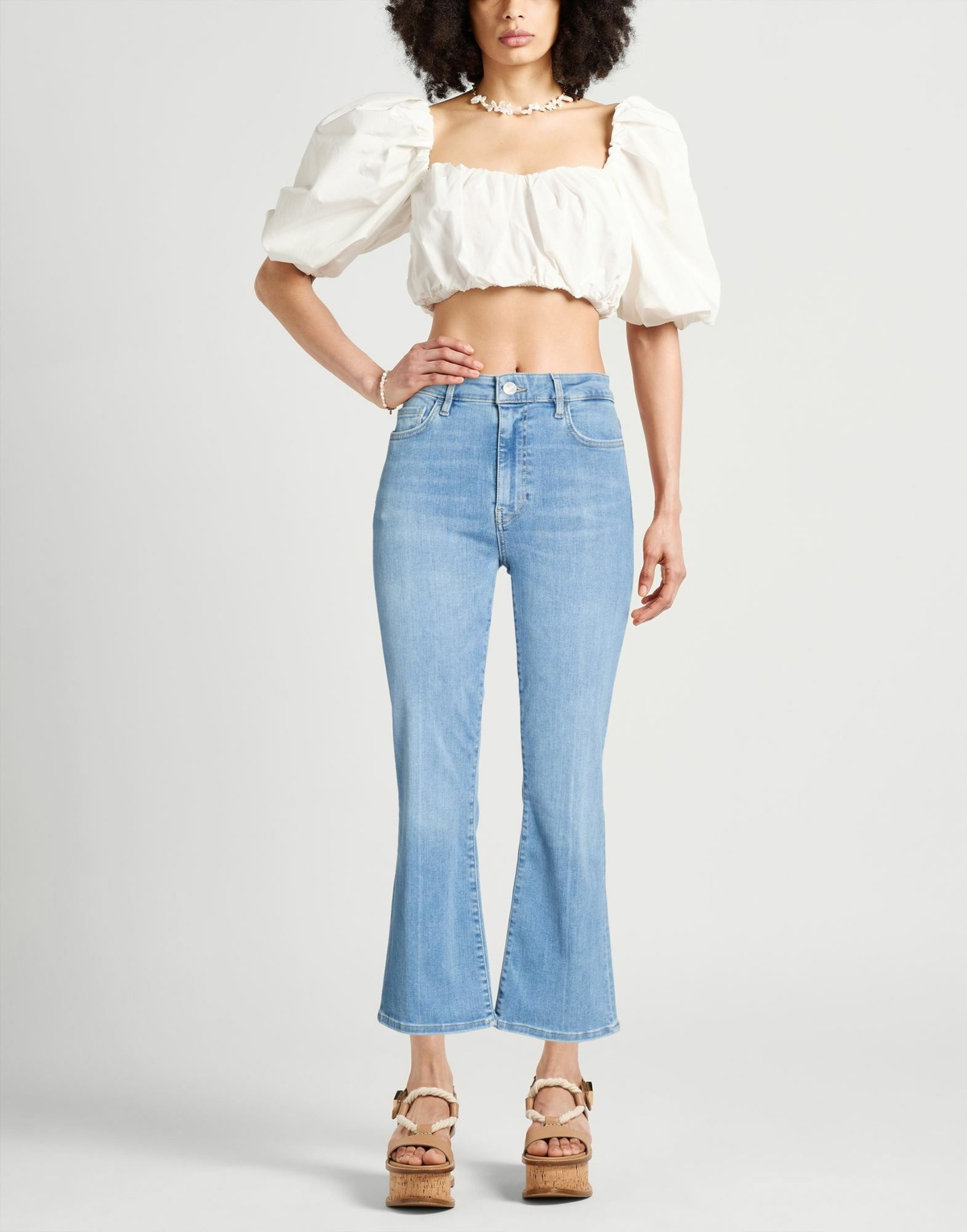 Frame Le Crop Mini Boot Womens Jeans in Blue