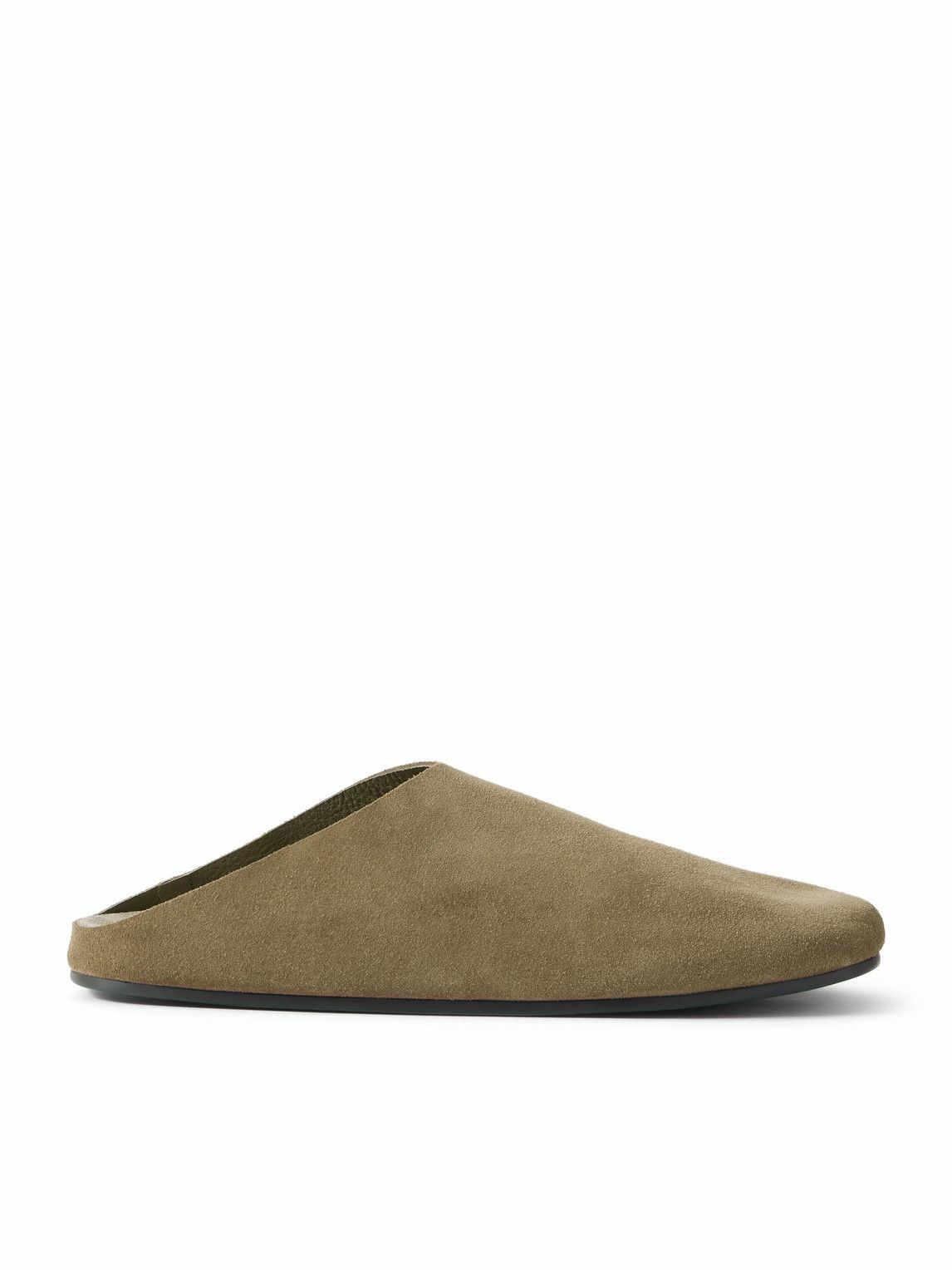 The Row - Hudson Suede Slippers - Green