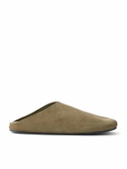 The Row - Hudson Suede Slippers - Green