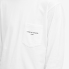 Comme des Garçons Homme Men's Pocket Logo Long Sleeve T-Shirt in White
