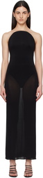 ALAÏA Black Sculpture Jersey Maxi Dress