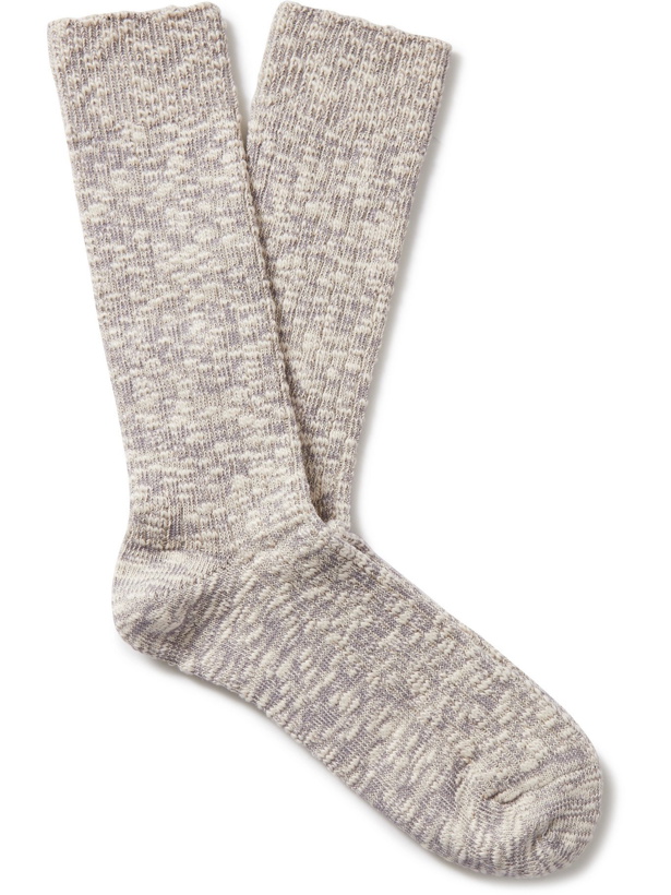 Photo: Anonymous Ism - Slub Cotton-Blend Socks - Gray