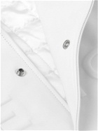 Givenchy - Logo-Embossed Leather Hooded Varsity Jacket - White