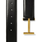 TOM FORD - 4cm Dark-Brown Leather Belt - Black