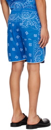 Rhude Blue Bandana Track Shorts