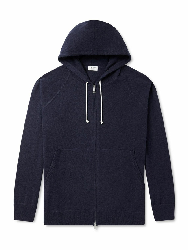 Photo: Ghiaia Cashmere - Cashmere Zip-Up Hoodie - Blue