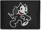 Neil Barrett Black Felix The Cat Edition Leather Card Holder
