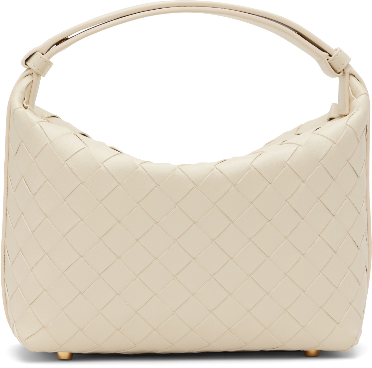Bottega Veneta White Small Desiree Leather Cross Body Bag