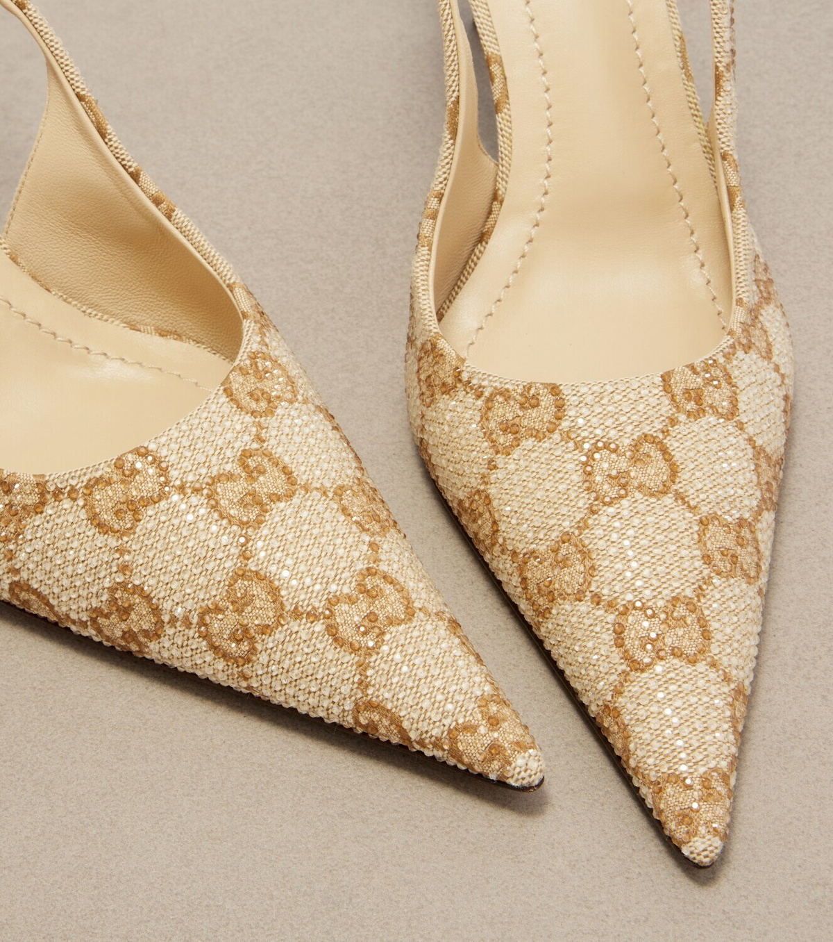 Gucci Donna GG embellished slingback pumps