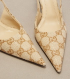 Gucci Donna GG embellished slingback pumps