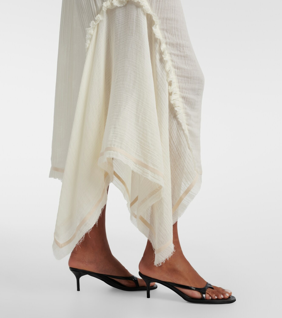 The Attico Ruffled cotton maxi skirt