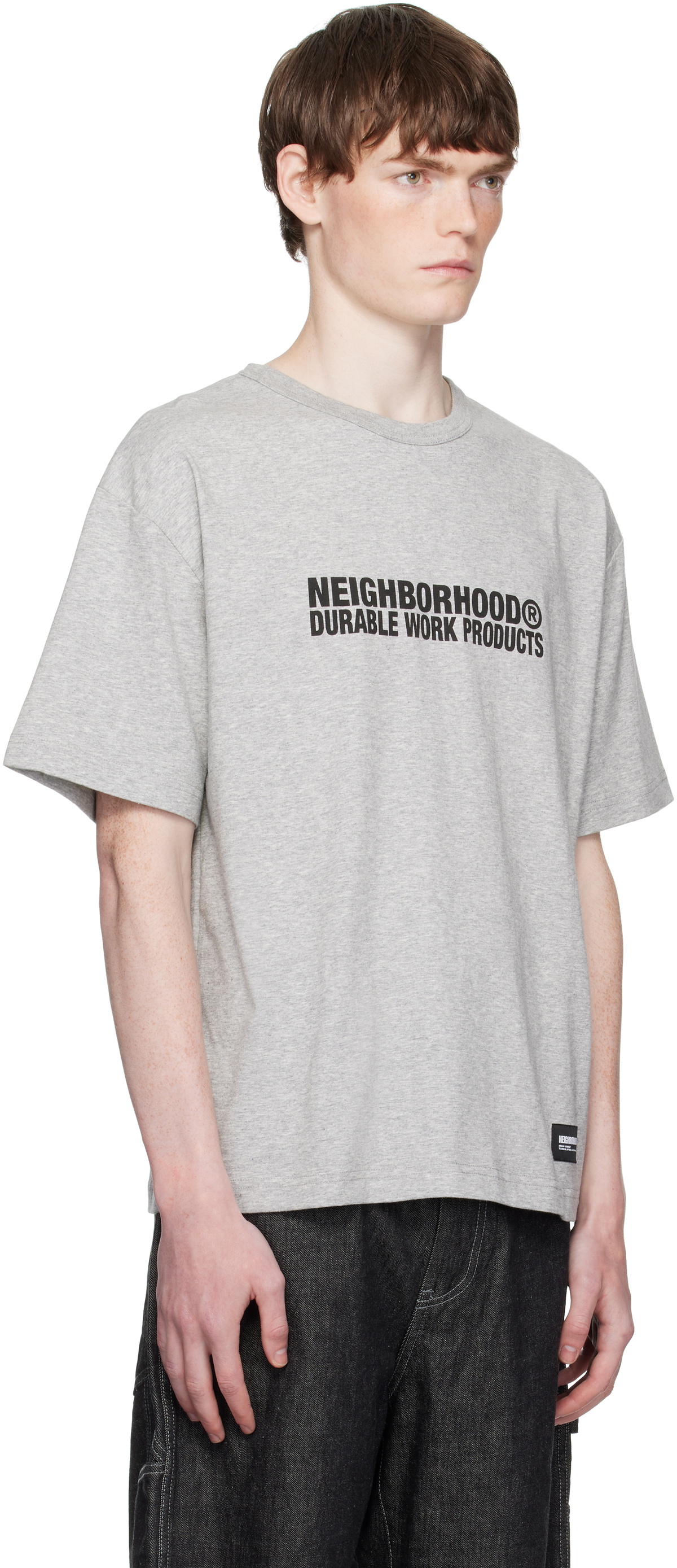 Neighborhood Gray Sheltech Crewneck T-shirt Neighborhood