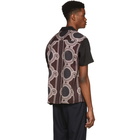 Saturdays NYC Black and Burgundy Mosaic Canty Short Sleeve Shirt