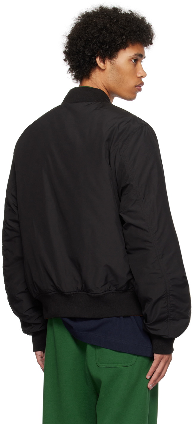 Lacoste black bomber on sale jacket